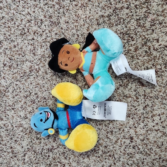 Disney Tiny Big Feet Plush Genie and Jasmine lot - Picture 1 of 2